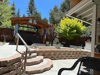 Such a beautiful tree from the corner of the patio. There were so many seating options available