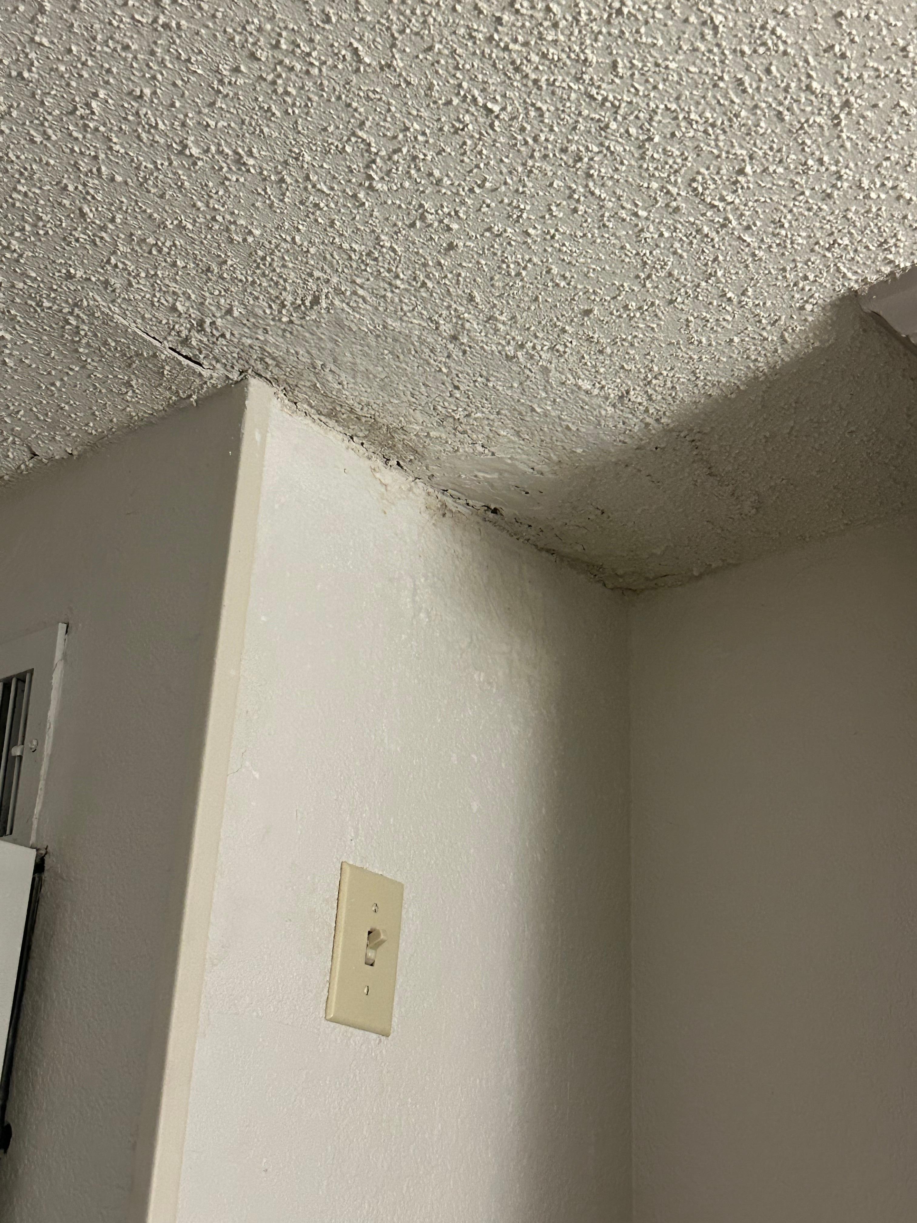 Leak from roof causing havoc to ceiling.