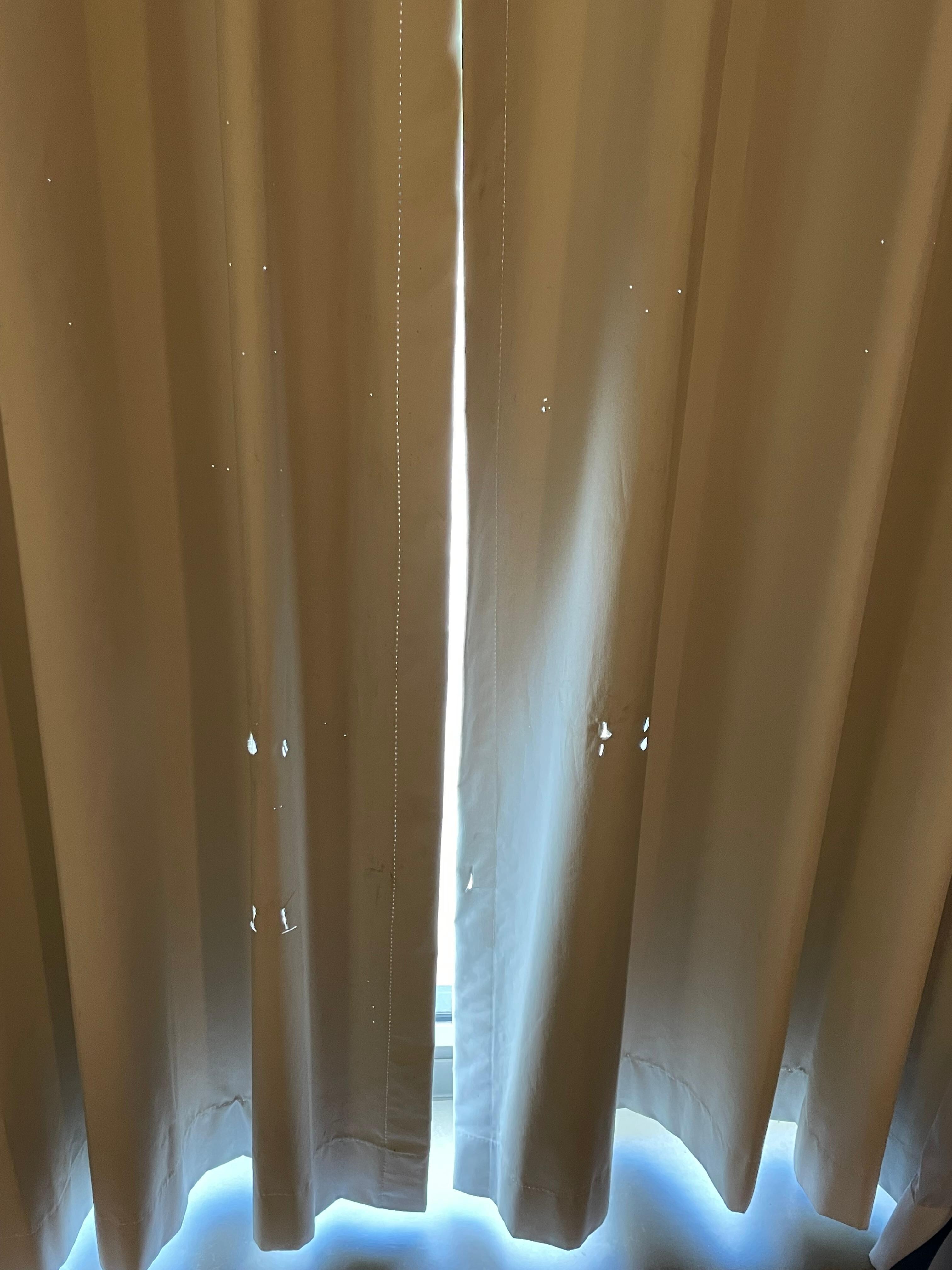 Holes in curtain 