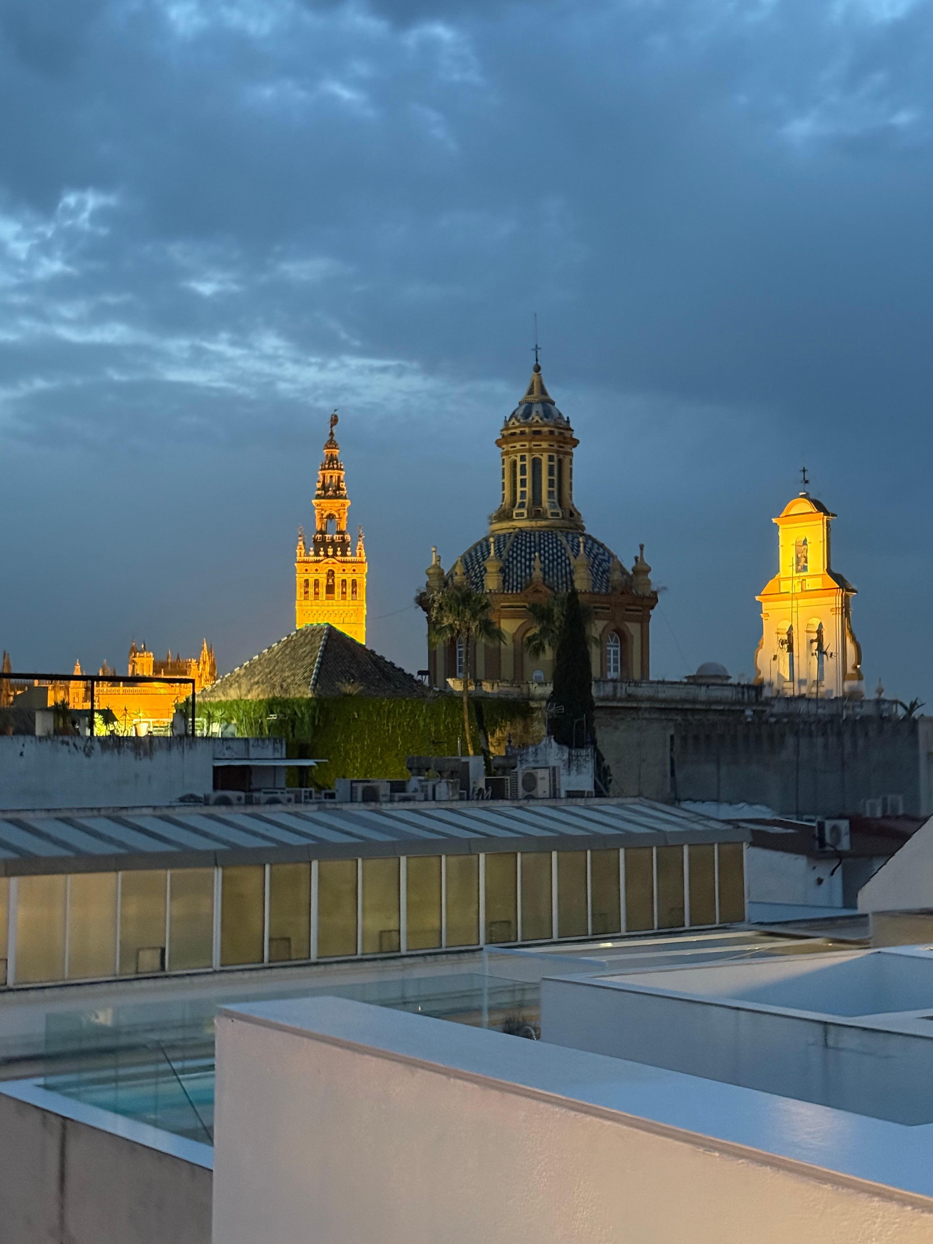 Beautiful view from rooftop bar. 