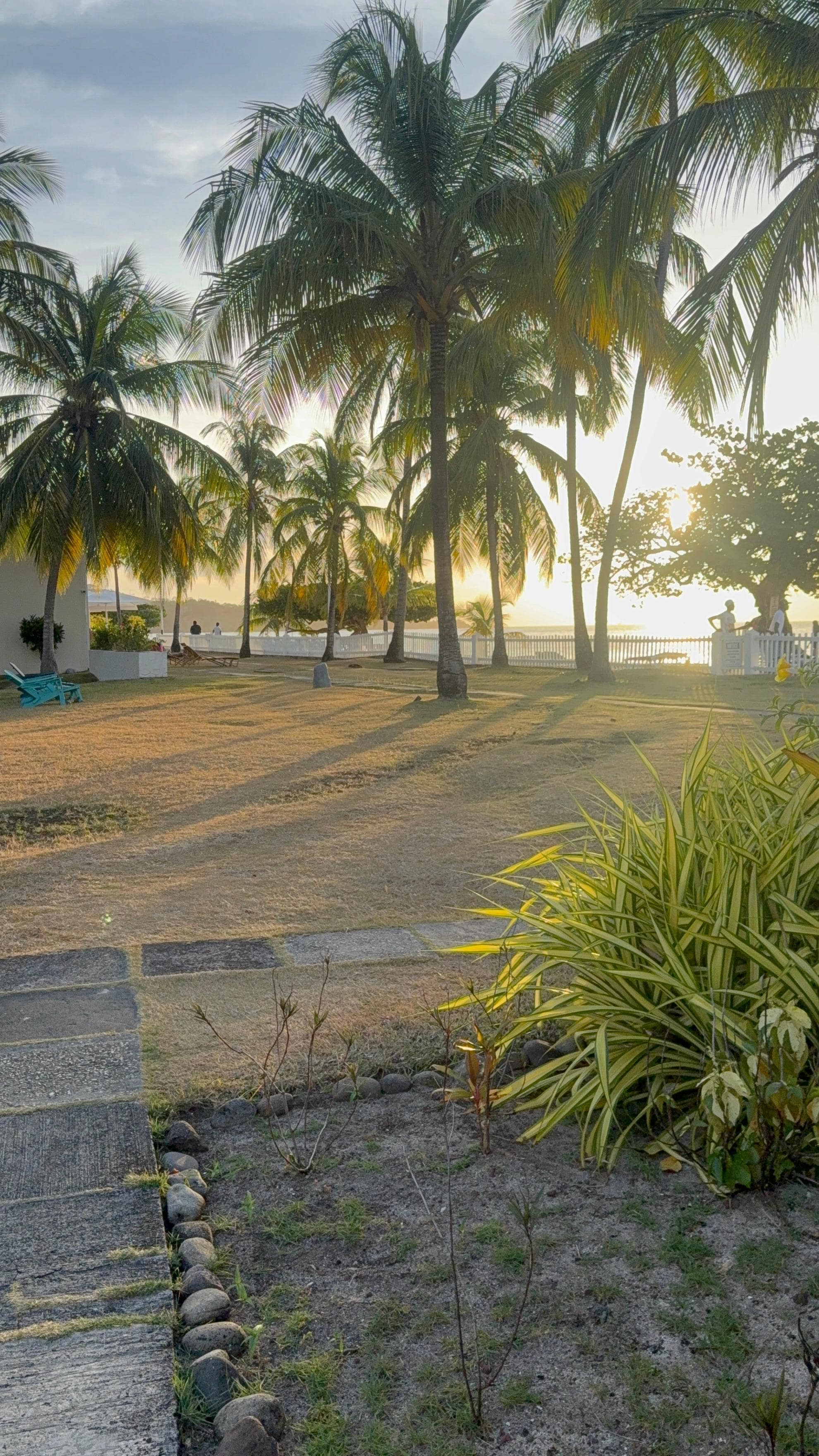 Walking from our beach front room 
