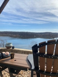 Front porch area beside hot tub