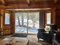 View from living room to backyard.