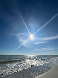 Beautiful day at the beach in front of Island Beach Club