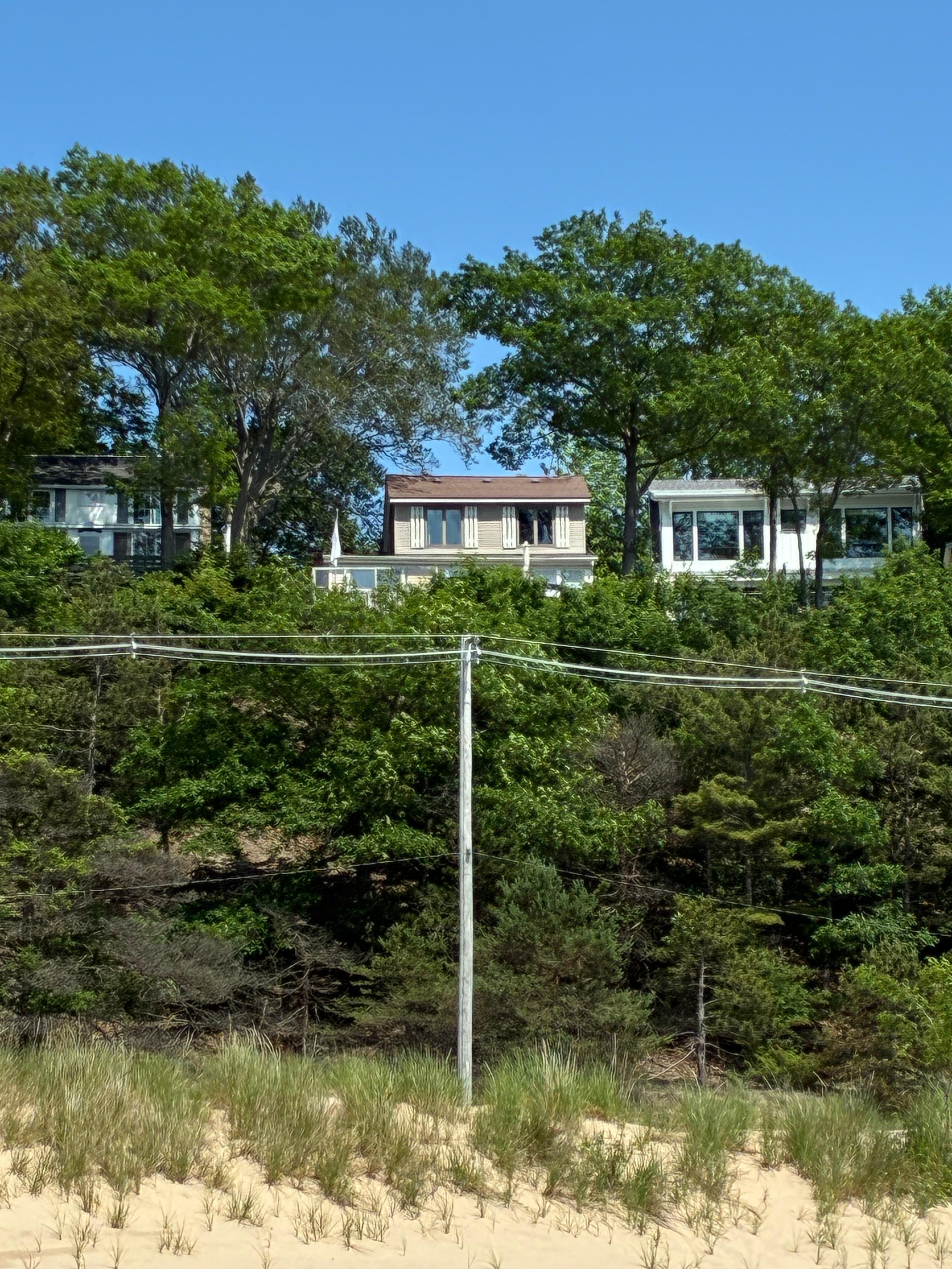 View of the house from the beach. 