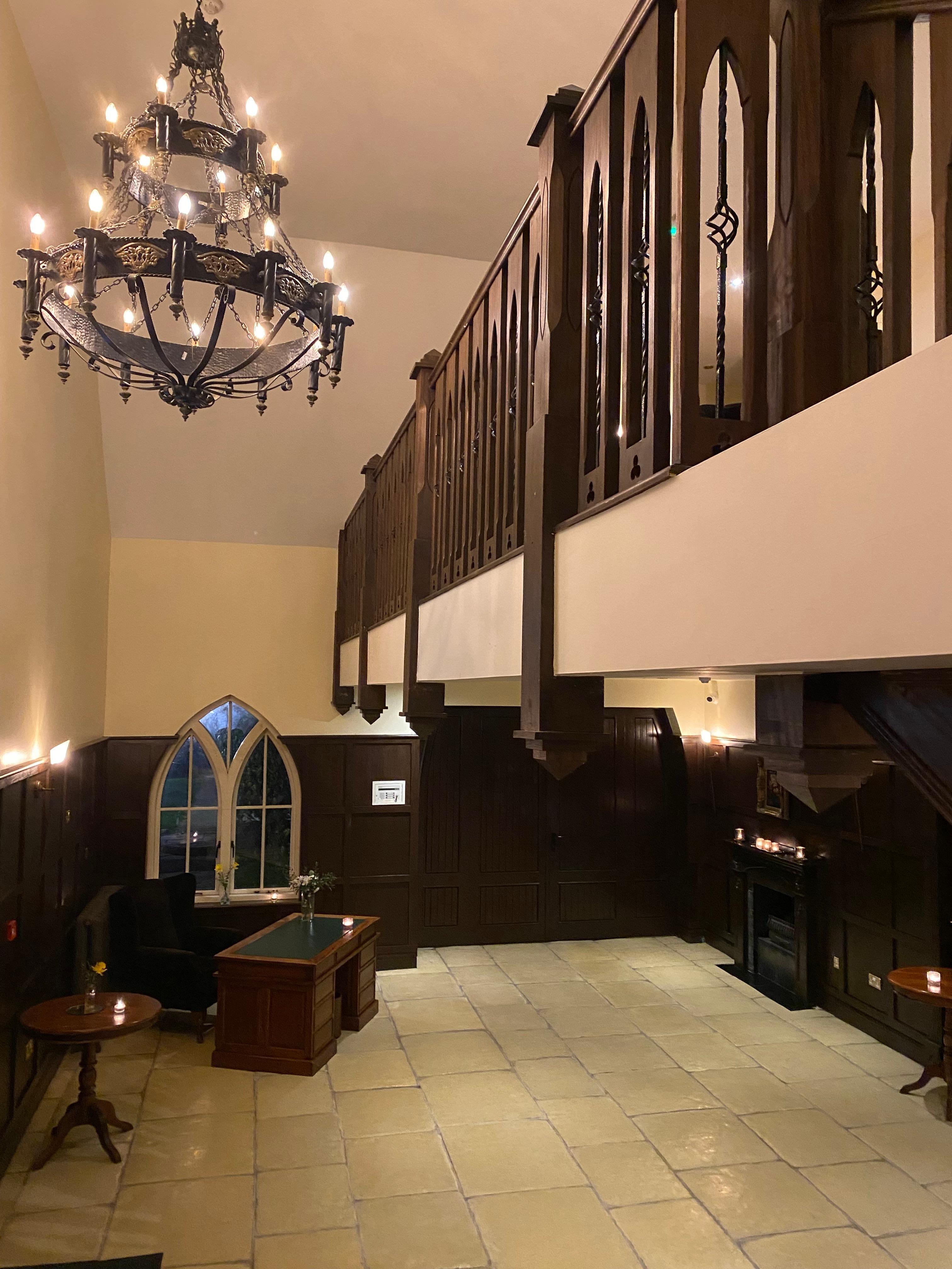 Inside the chapel like building 