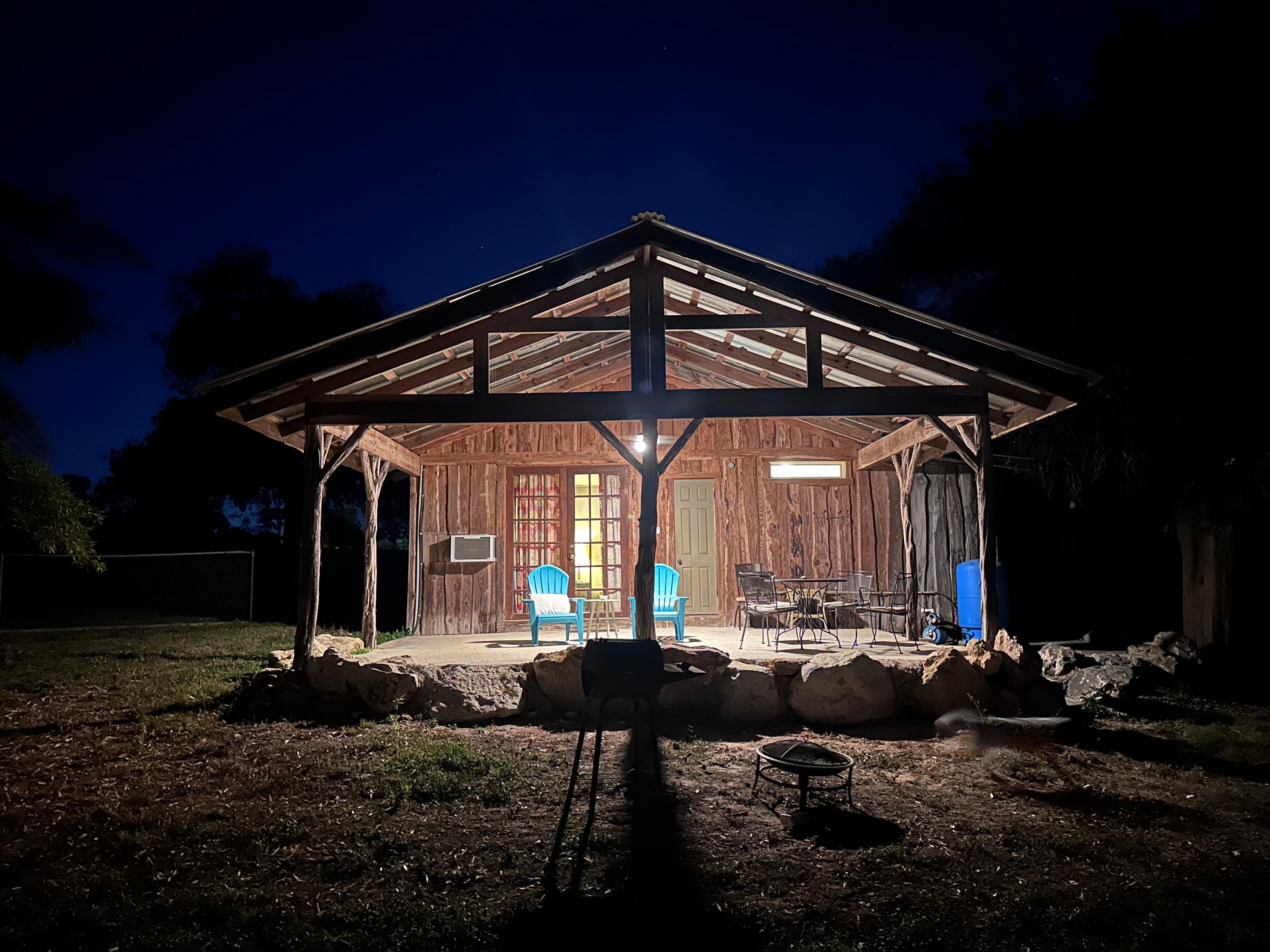 Cabin at night