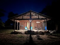 Cabin at night