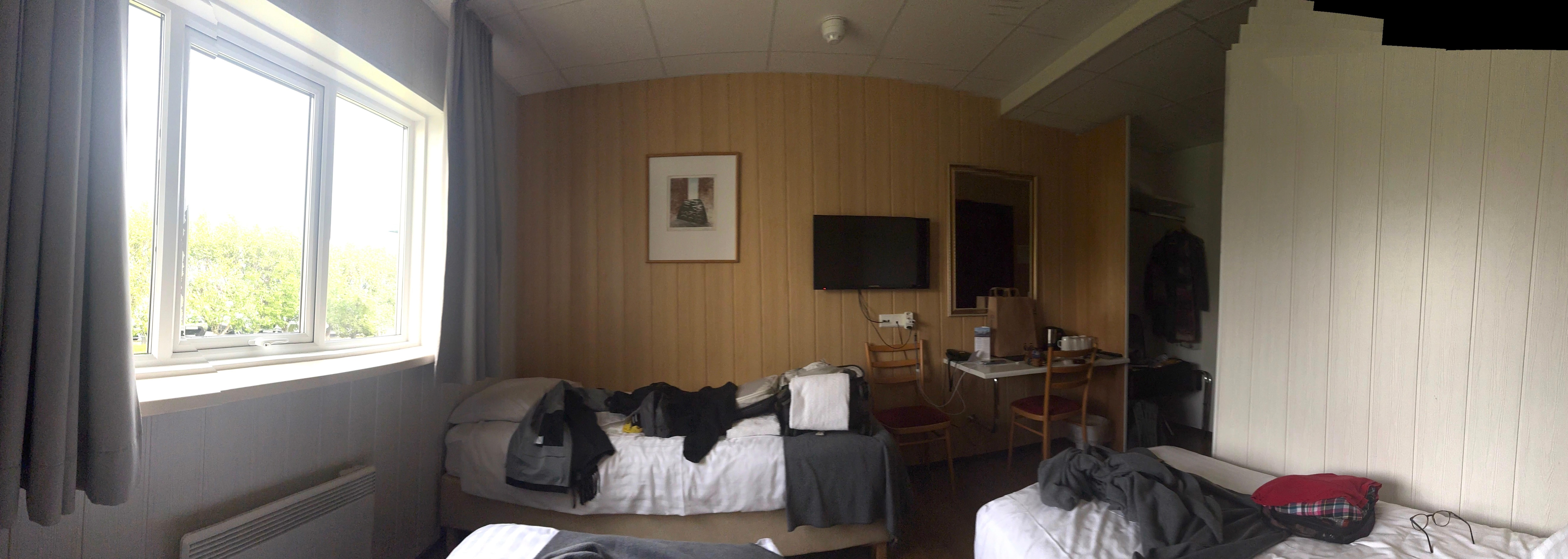 Room isn’t fancy but clean and comfortable