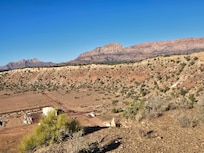View from the mountain behind the cabin.