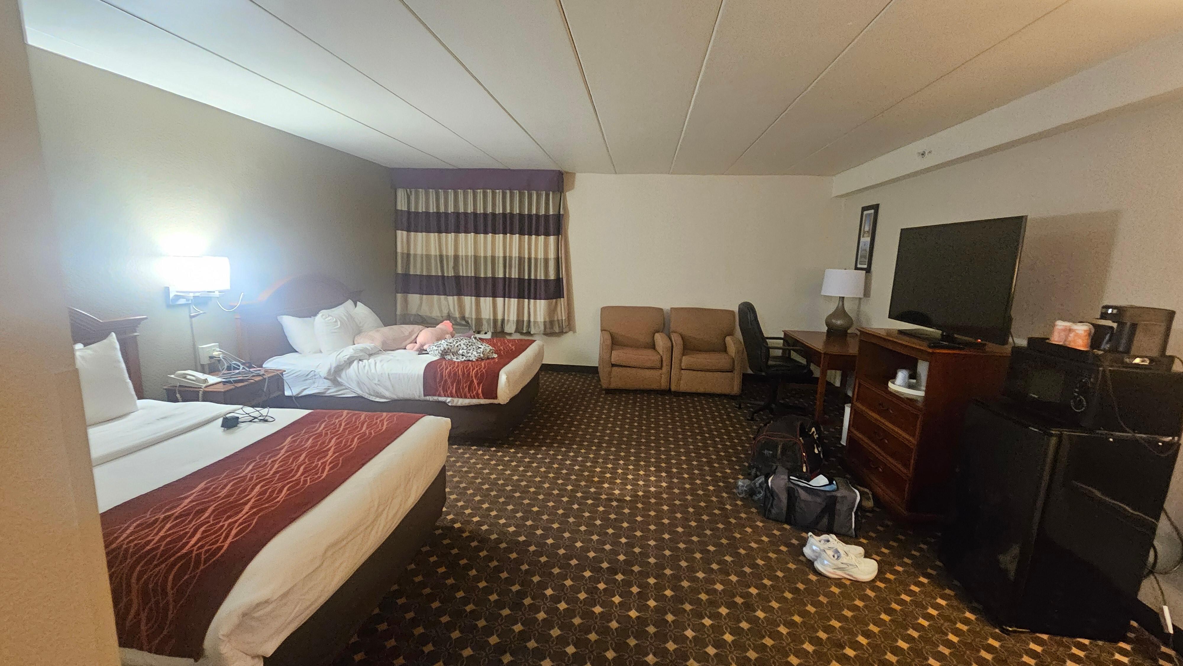 Huge room, very dated. 