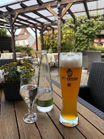 Relaxing on patio after a full day