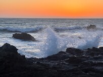 Wave crash in Moonstone Beach