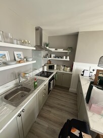 PERFECT kitchen! Note the fridge looks like one of the cabinets but it's there!