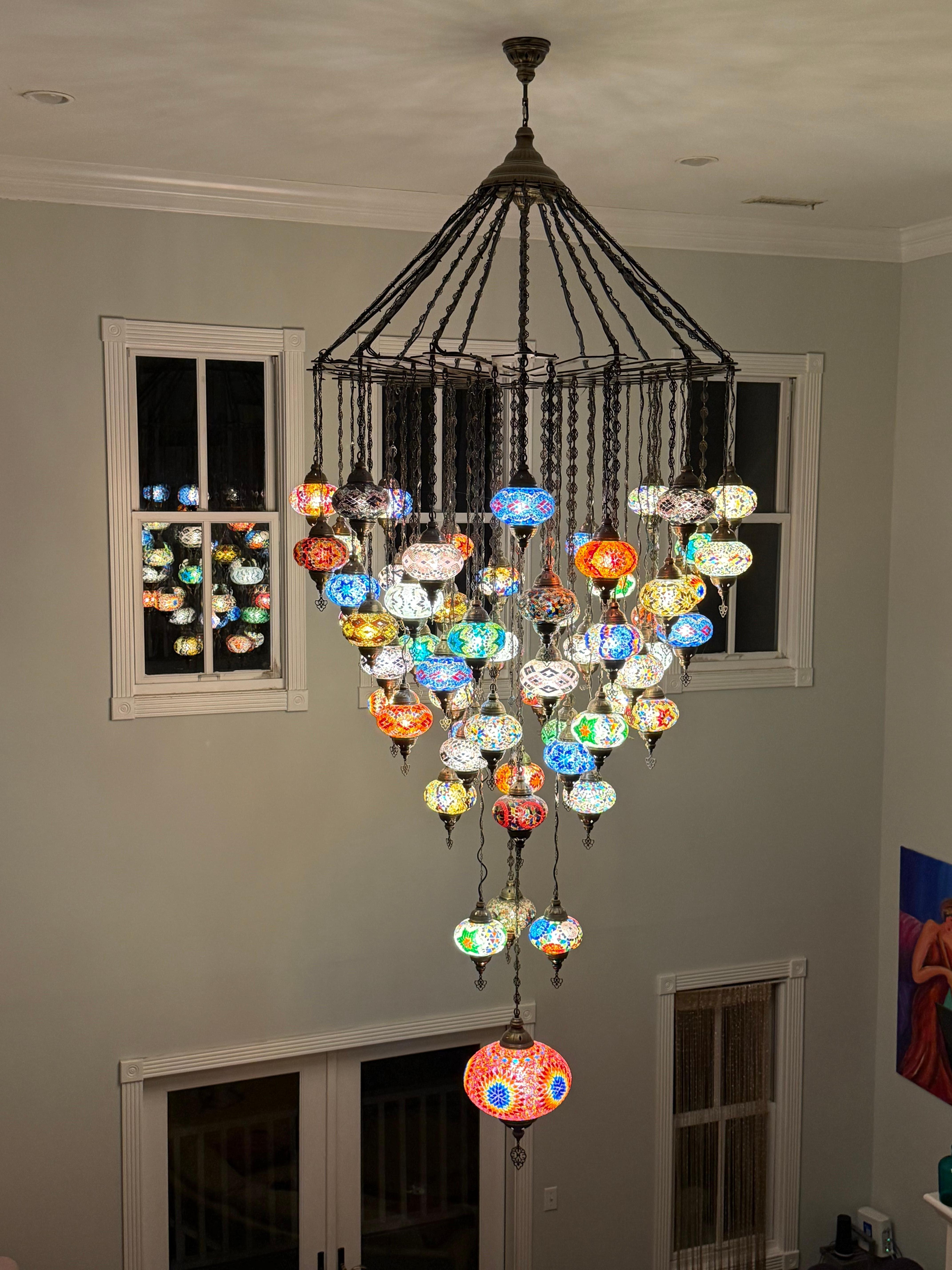 Beautiful Turkish lamp in living room