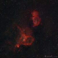 Heart and Soul Nebulae, taken with a 448mm scope and dedication Astro camera