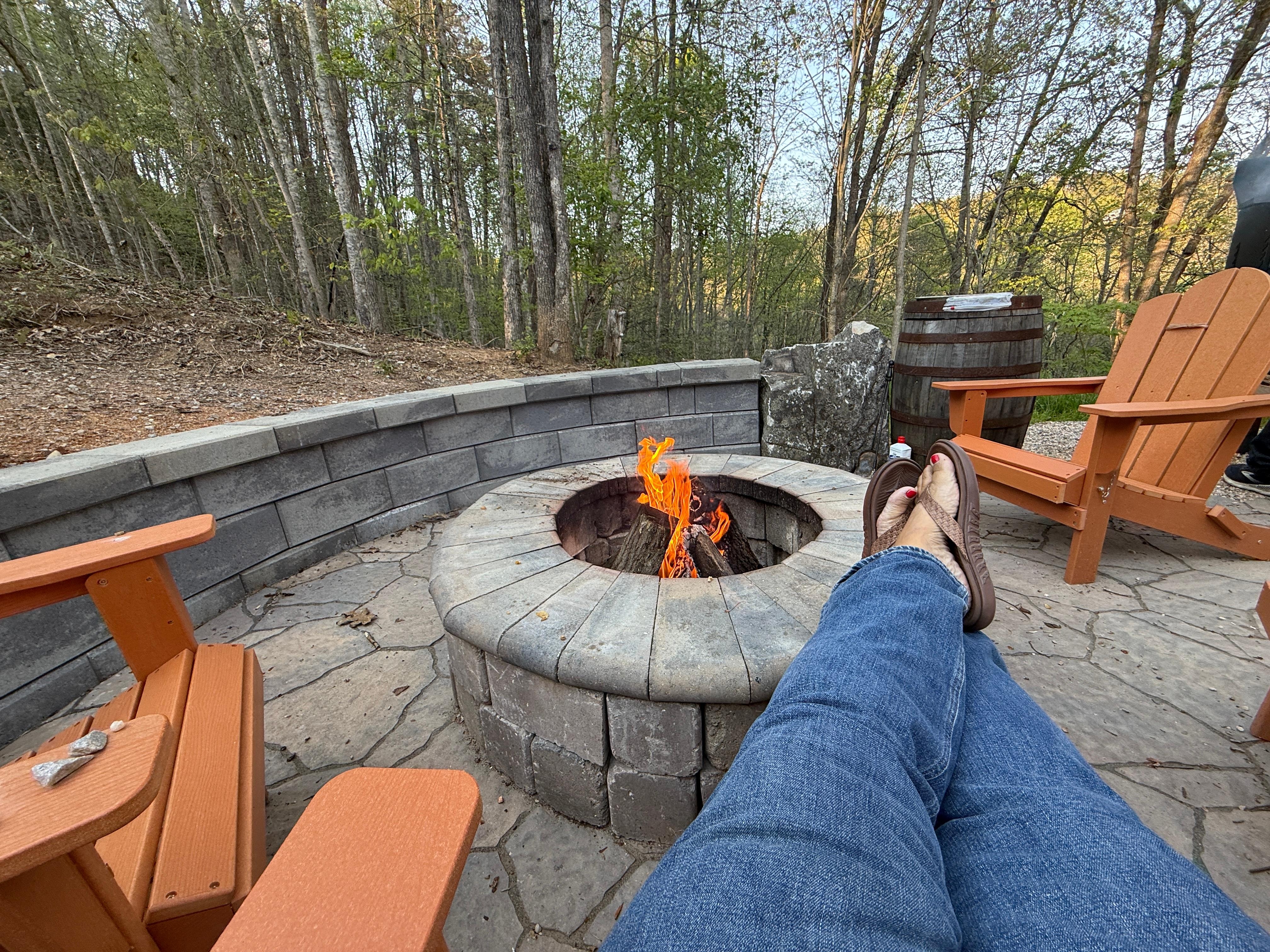 Relaxing by the fire pit.