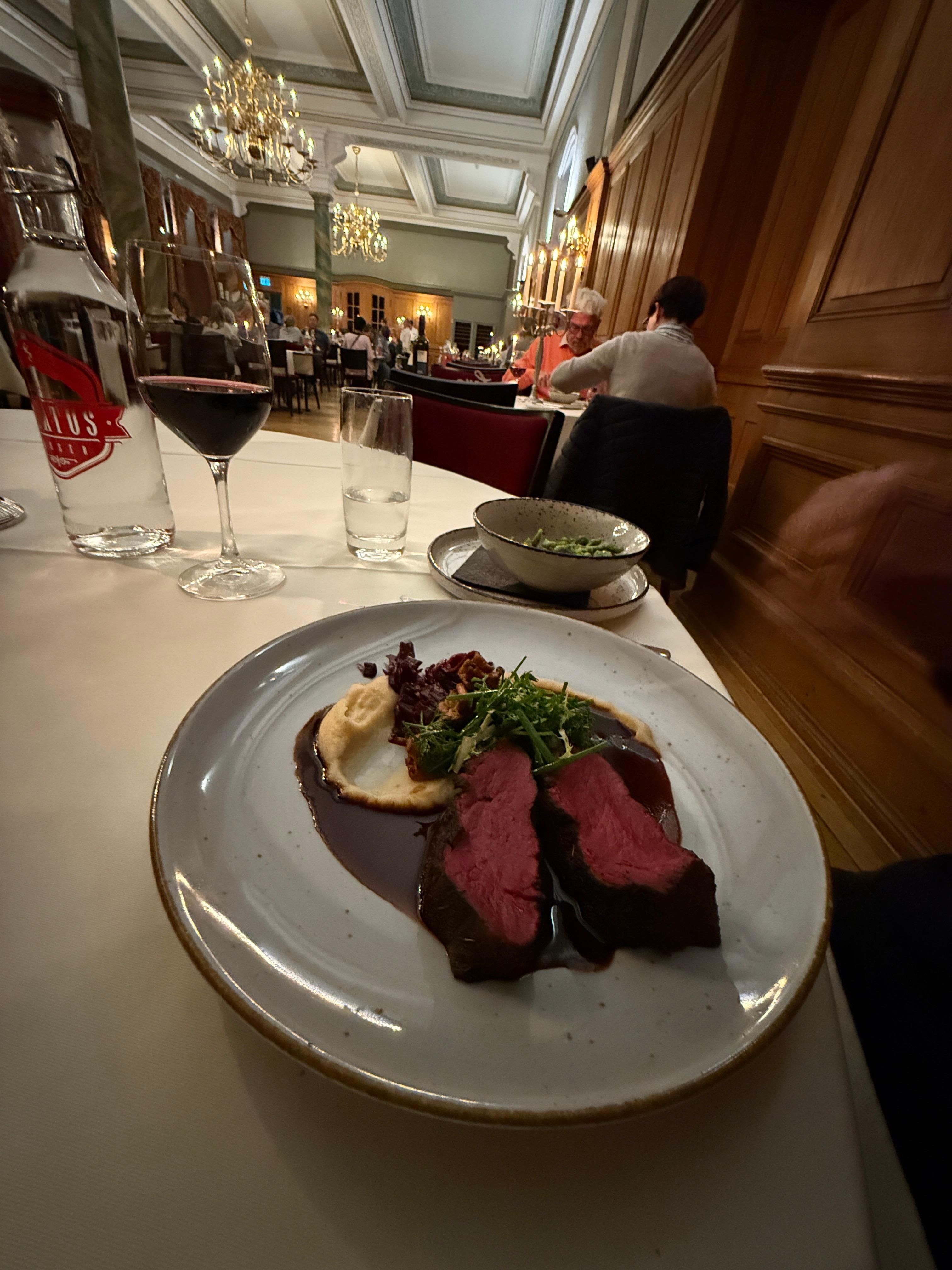 The evening meal and breakfast is included and the only venue but a very good one. 