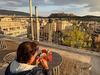Having lunch on the rooftop
