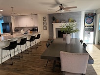 Lovely & open kitchen, dinning, & living rooms