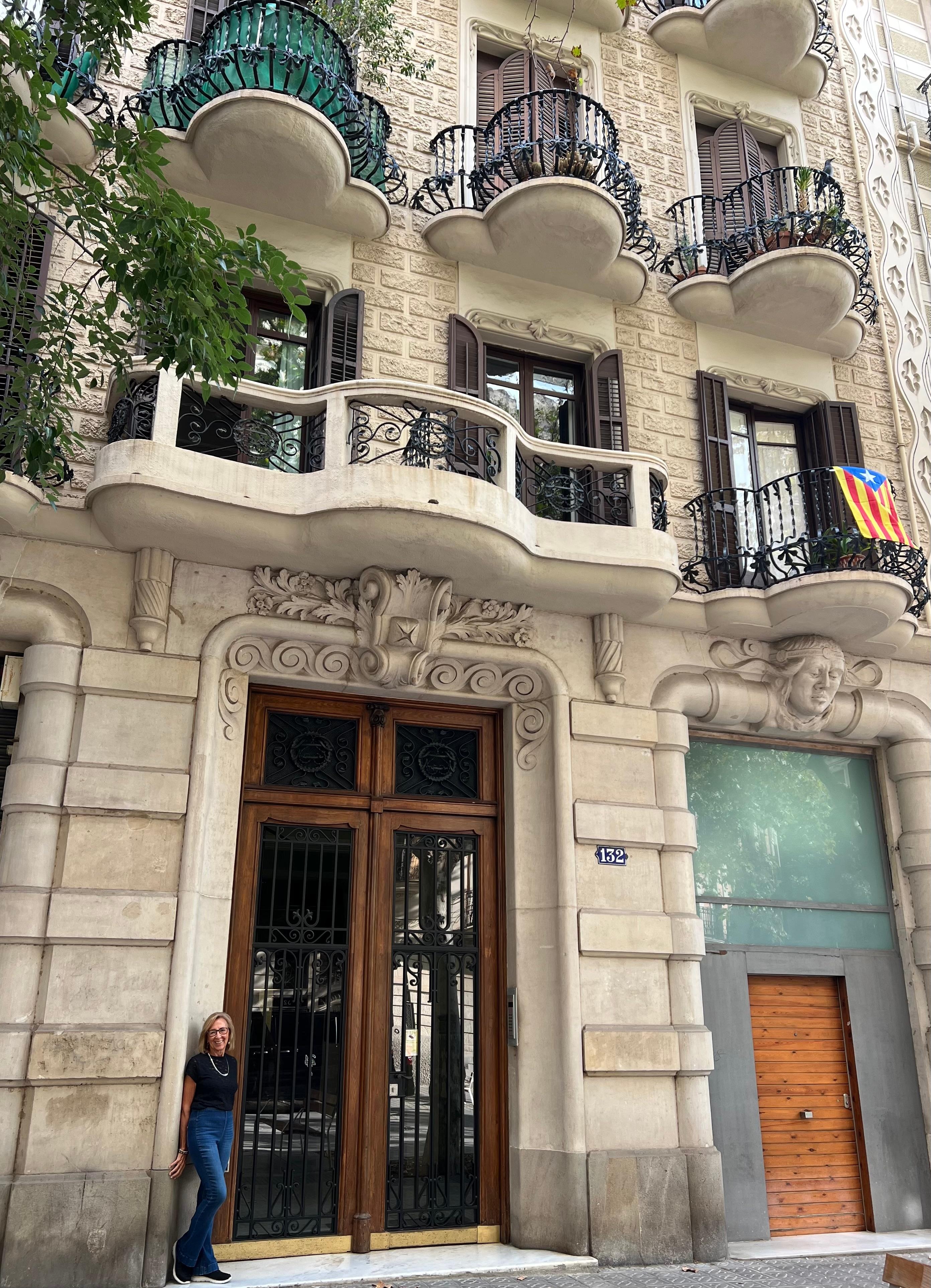 Front door to apartment building 