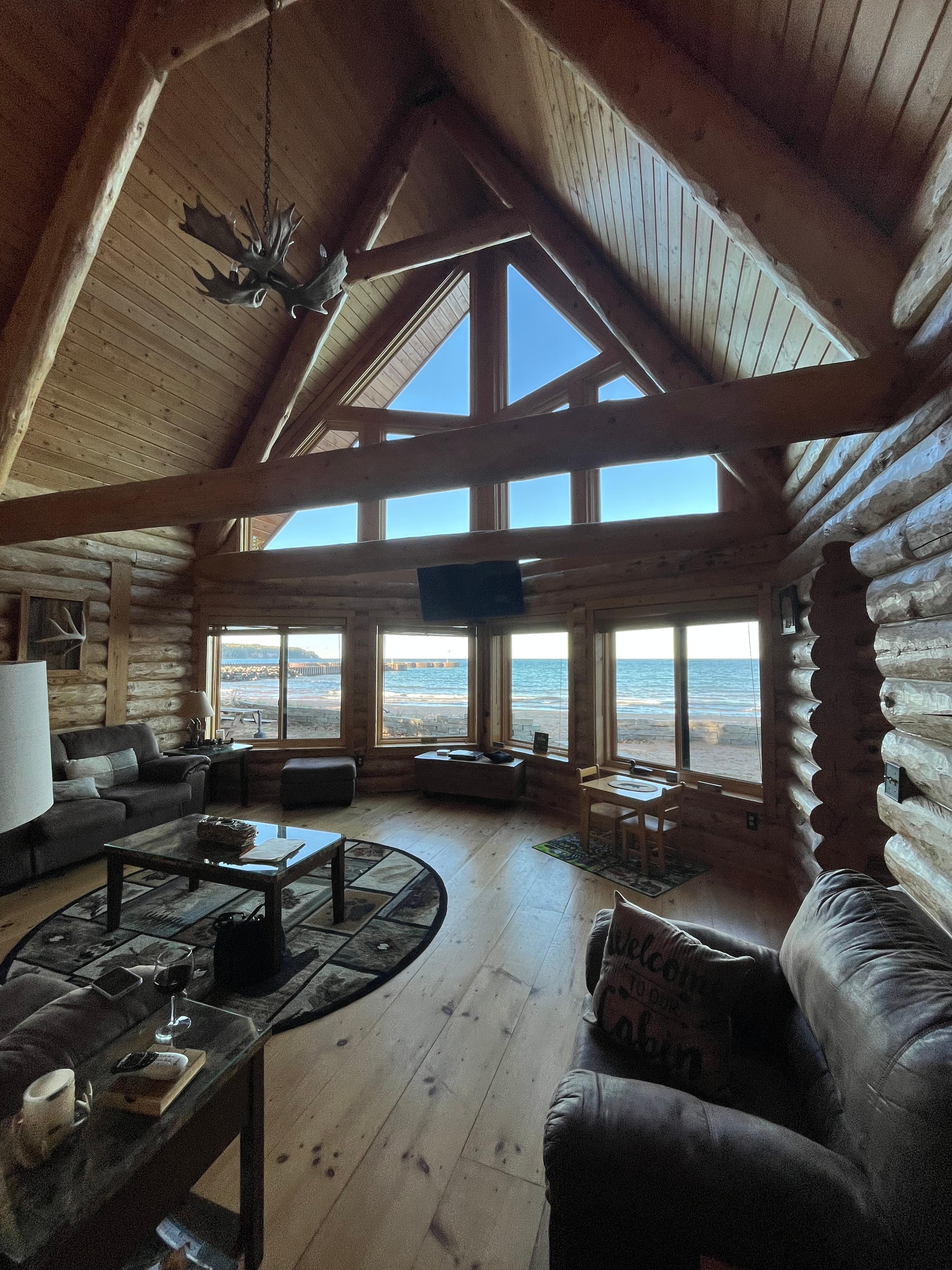 Looking out from family room.