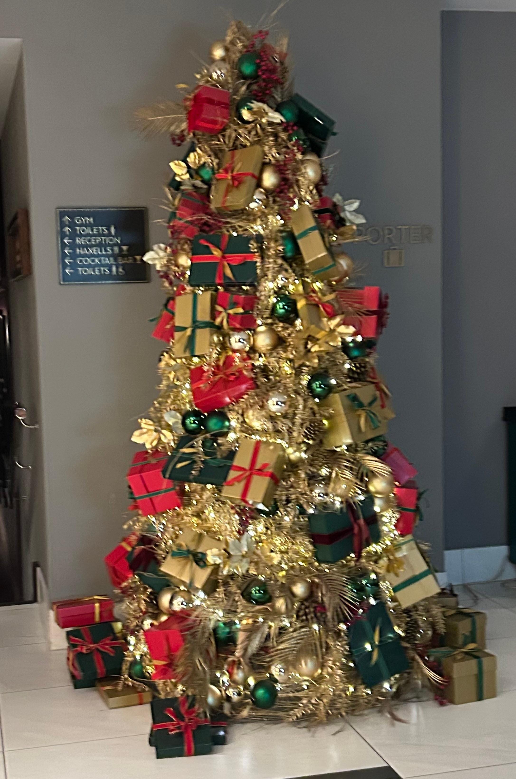 Christmas tree in the foyer, one of many. 