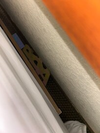 Birthday banner left behind the bed