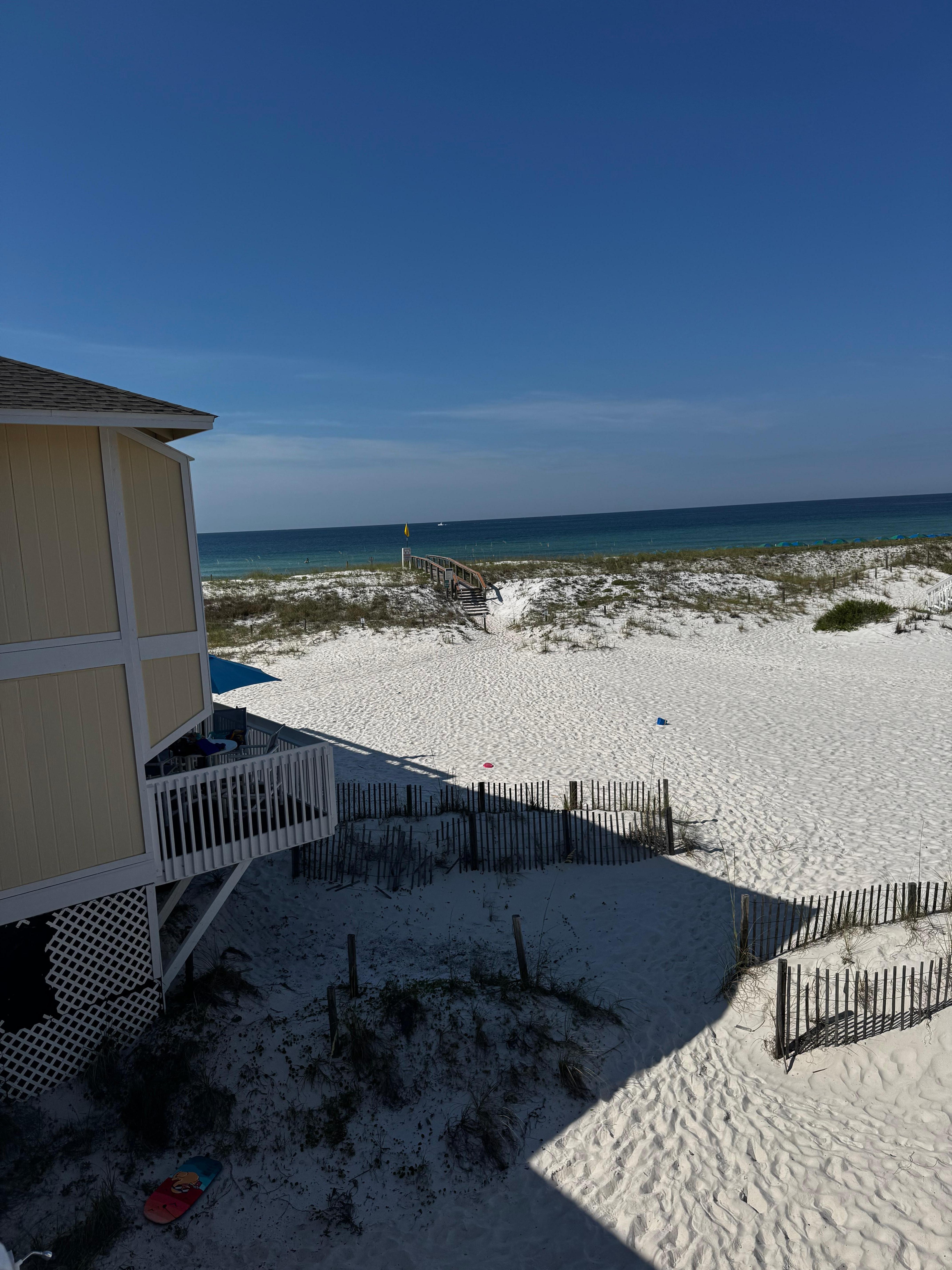 Great area for kids to play and have fun in the sand while enjoying your coffee or beverage on the patio. 