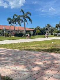 The kids riding back from the beach - just a couple of blocks.