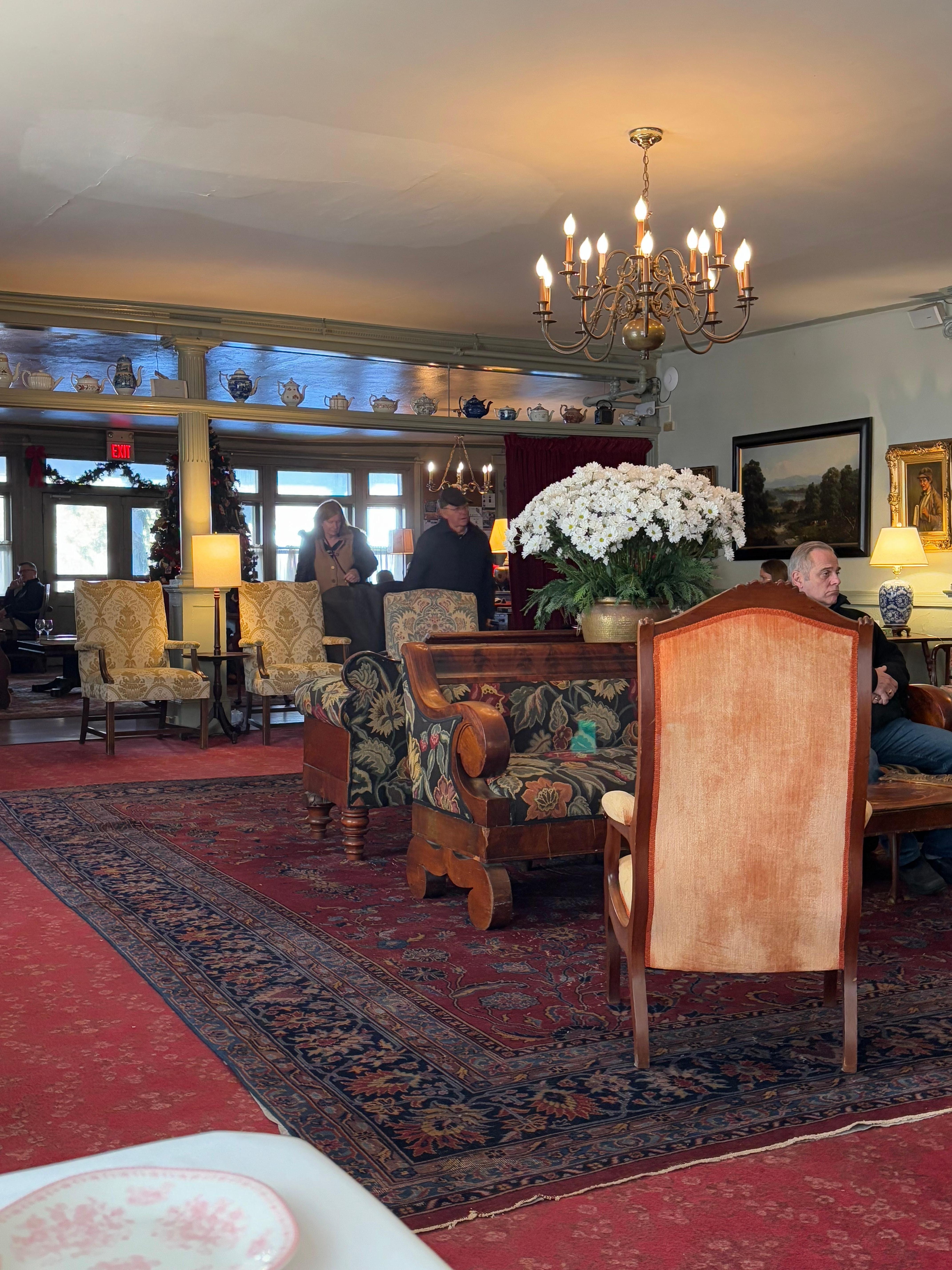 One section of the Lobby and area  to sit, relax and visit with friends