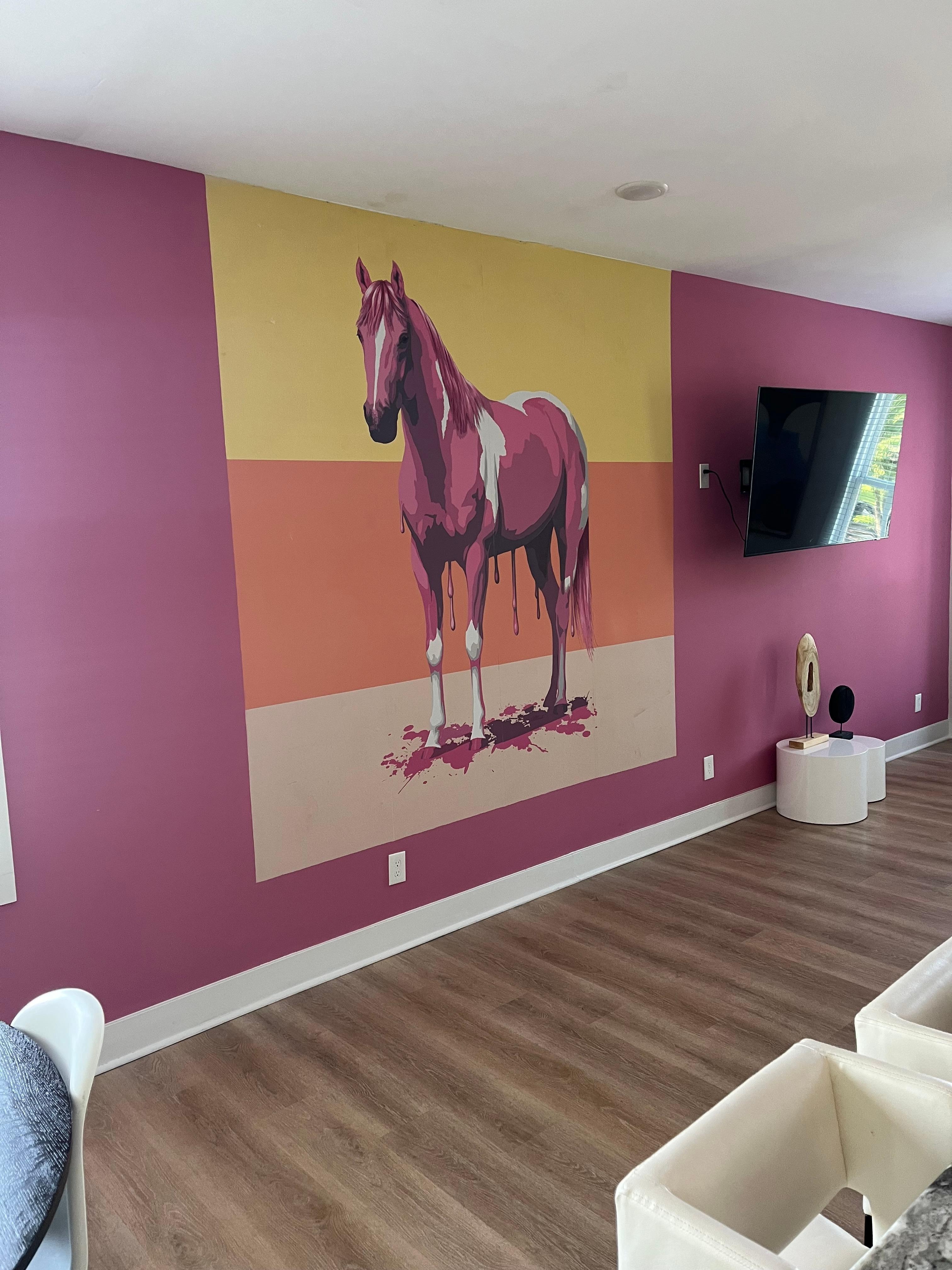 Eclectic art upstairs