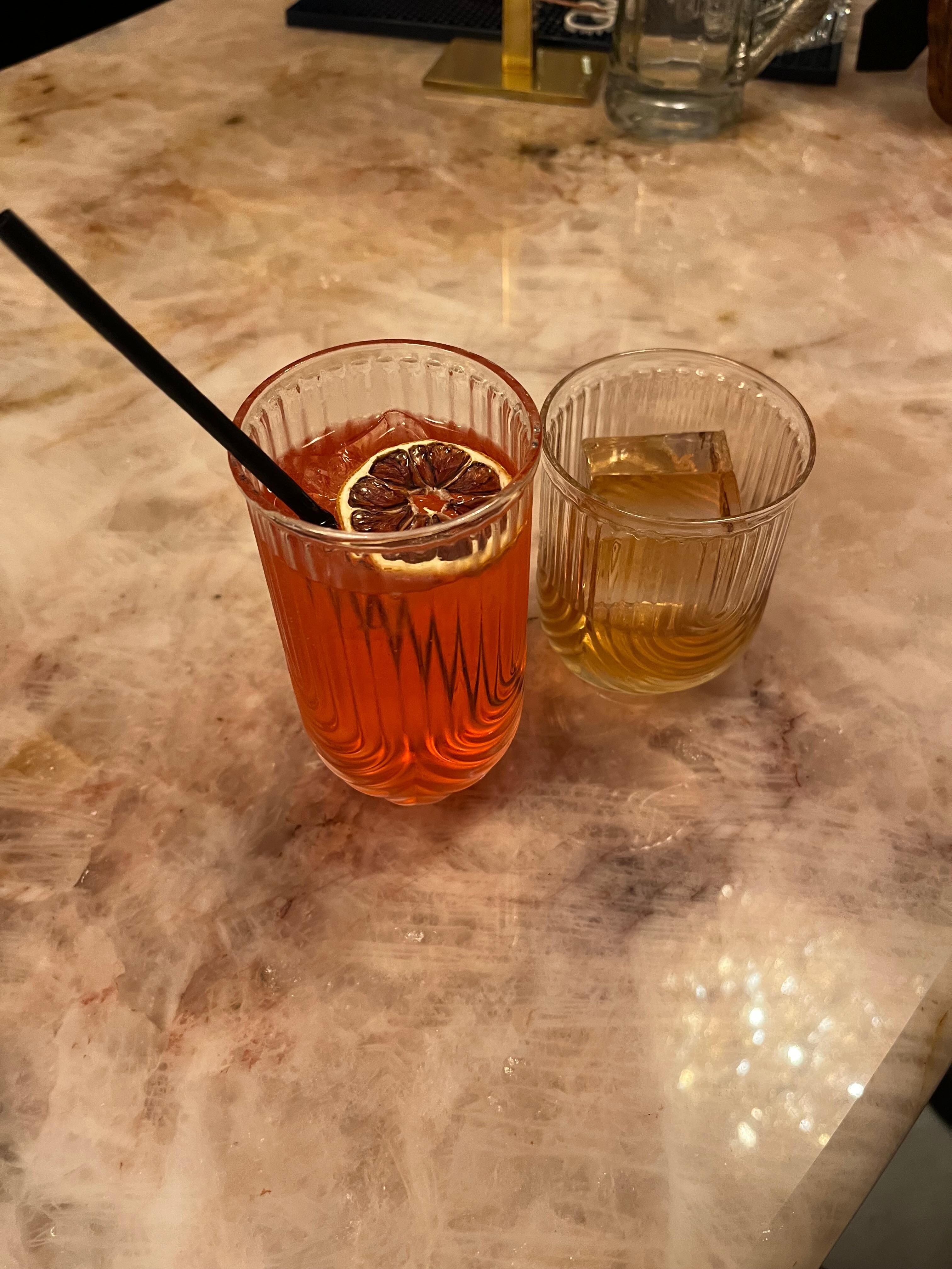 Italian Paloma & Whiskey on the rocks