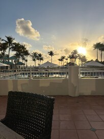 Sunrise on restaurant patio