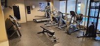 well equipped fitness room with top quality cardio equipment
