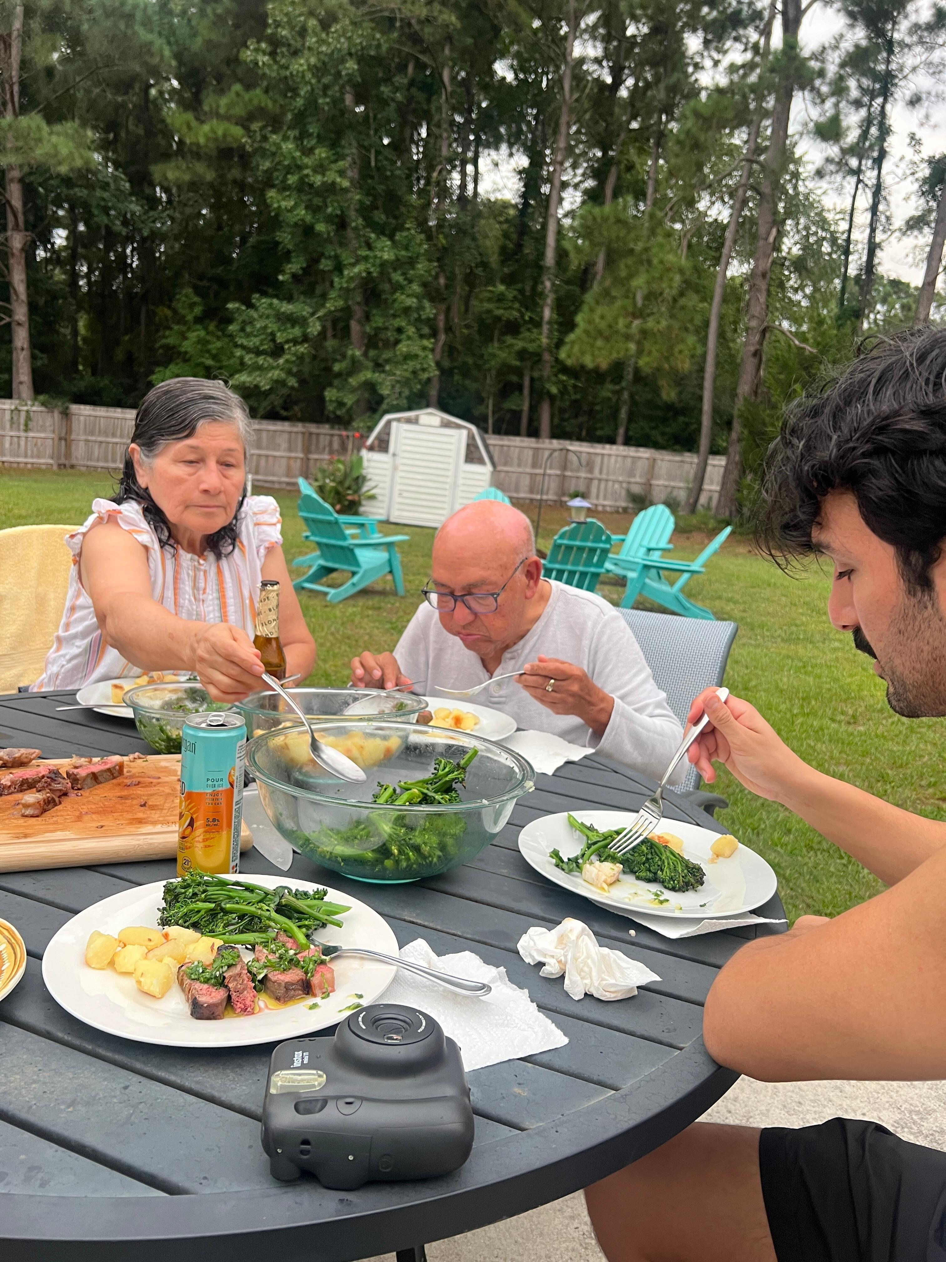 Enjoying the backyard