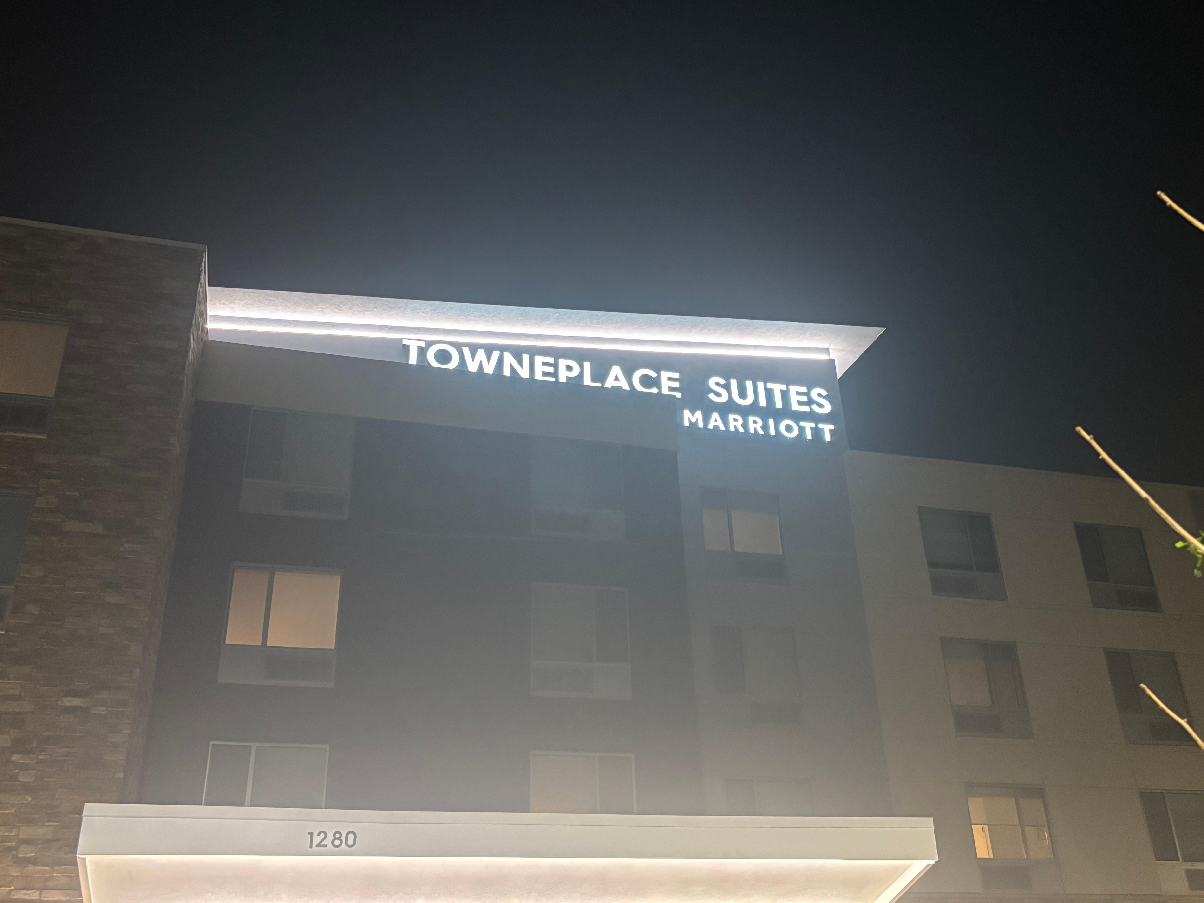 Outside at night