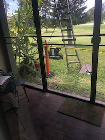 Workers right behind our unit with generators on