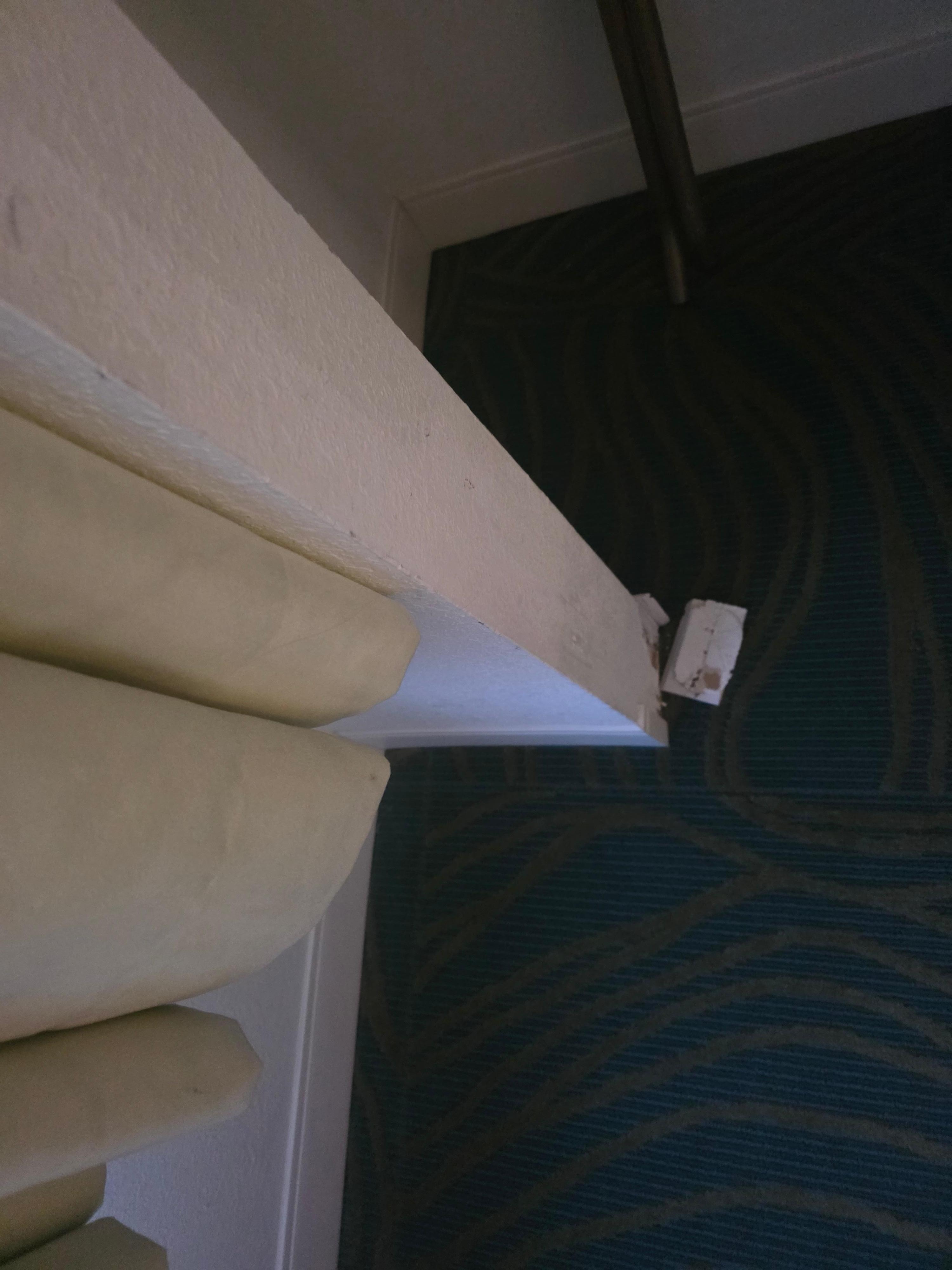 Room has falling off pieces 