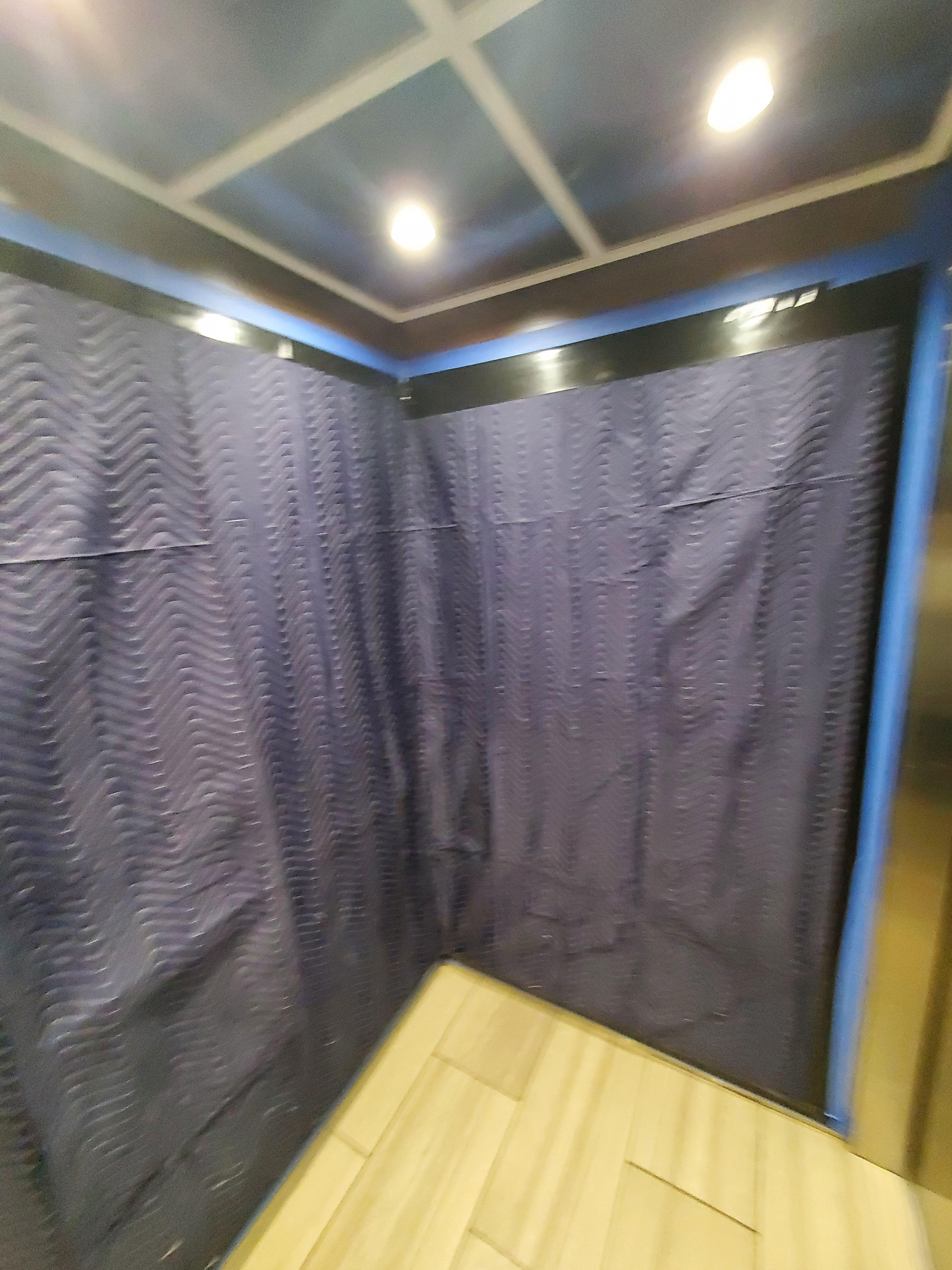 This was the elevator,  it had moving blankets taped inside of it. And it made a weird noise when we had to use it