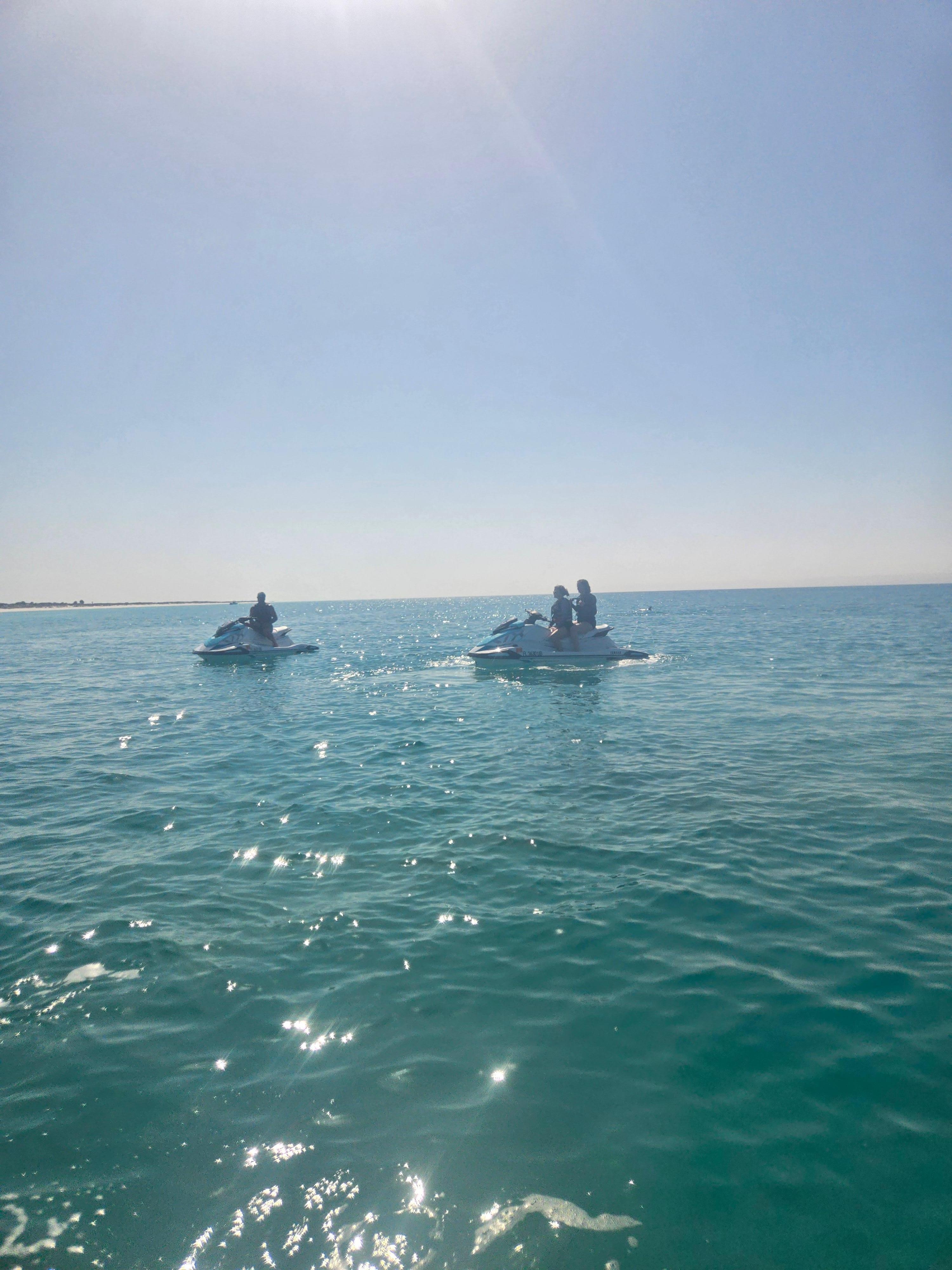 Our girls on the jet ski
