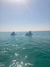 Our girls on the jet ski