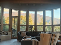 Mountain sunset views from the lovely living area