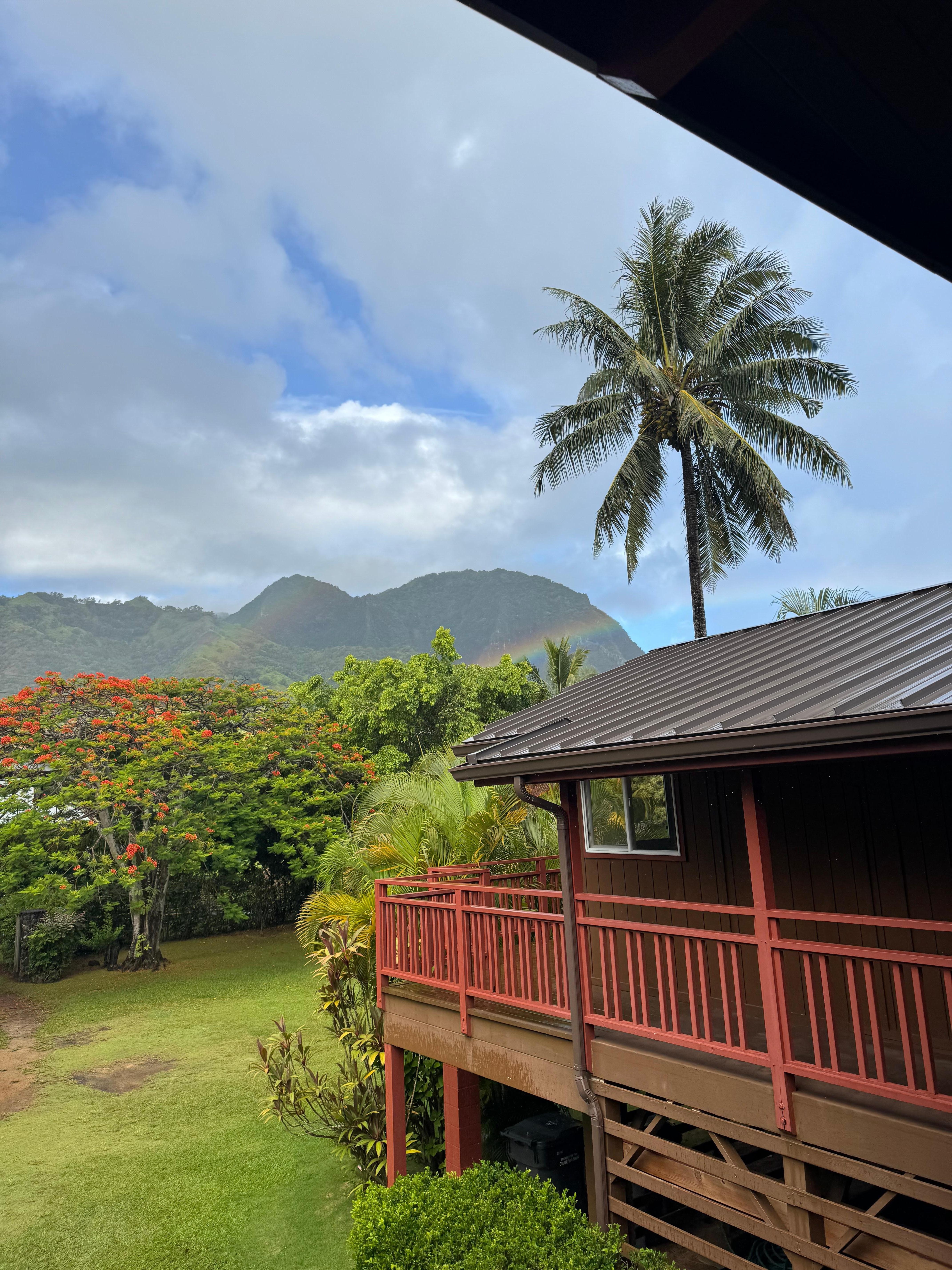 We saw many rainbows from the front lanai