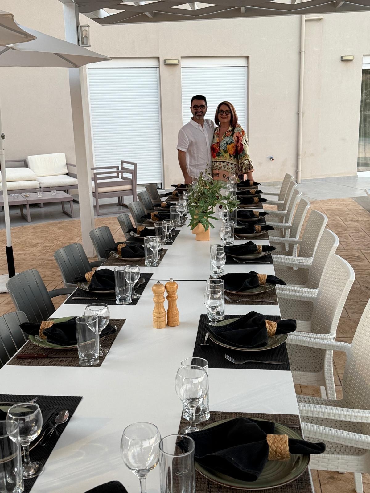 Preparing for our birthday celebration. 