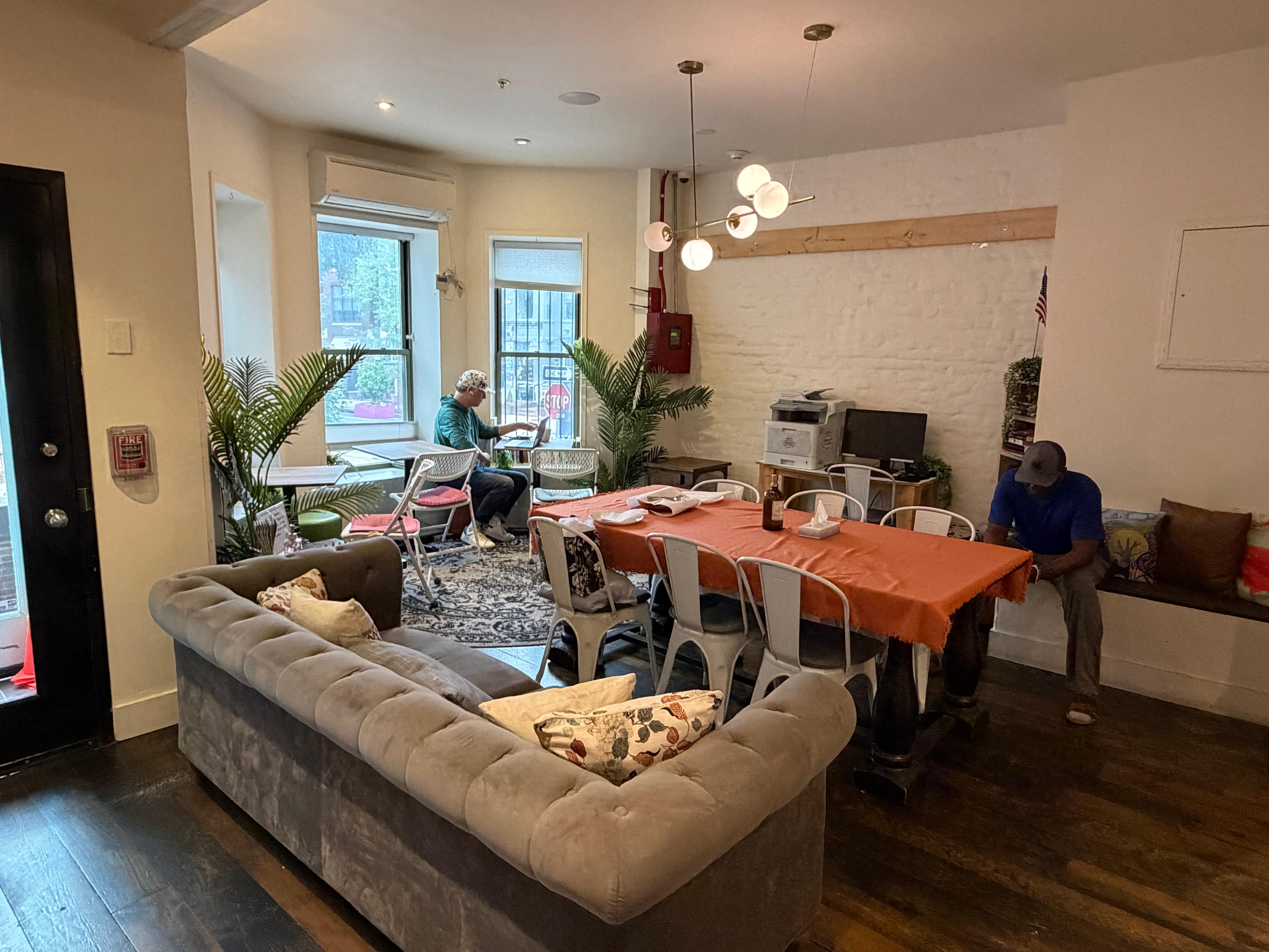 A large living room to relax, or play games. There is an assortment to choose from.