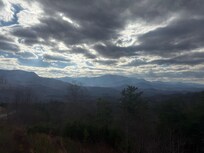 View from the deck overlooking mountains