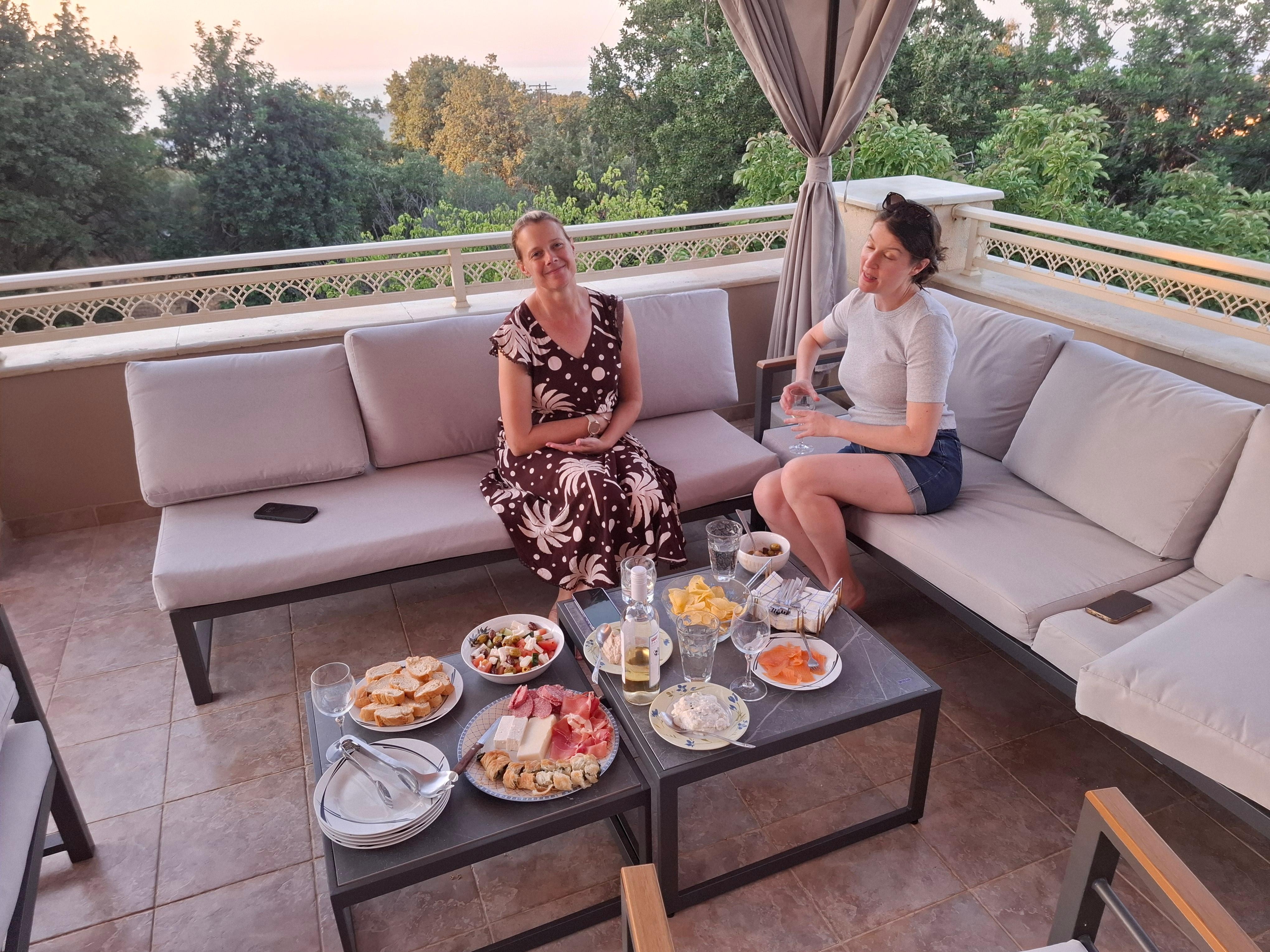 Sunset drinks on the balcony