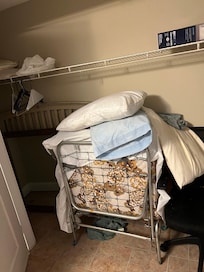 Closet upon arrival in lower bedroom was smelly and dirty.