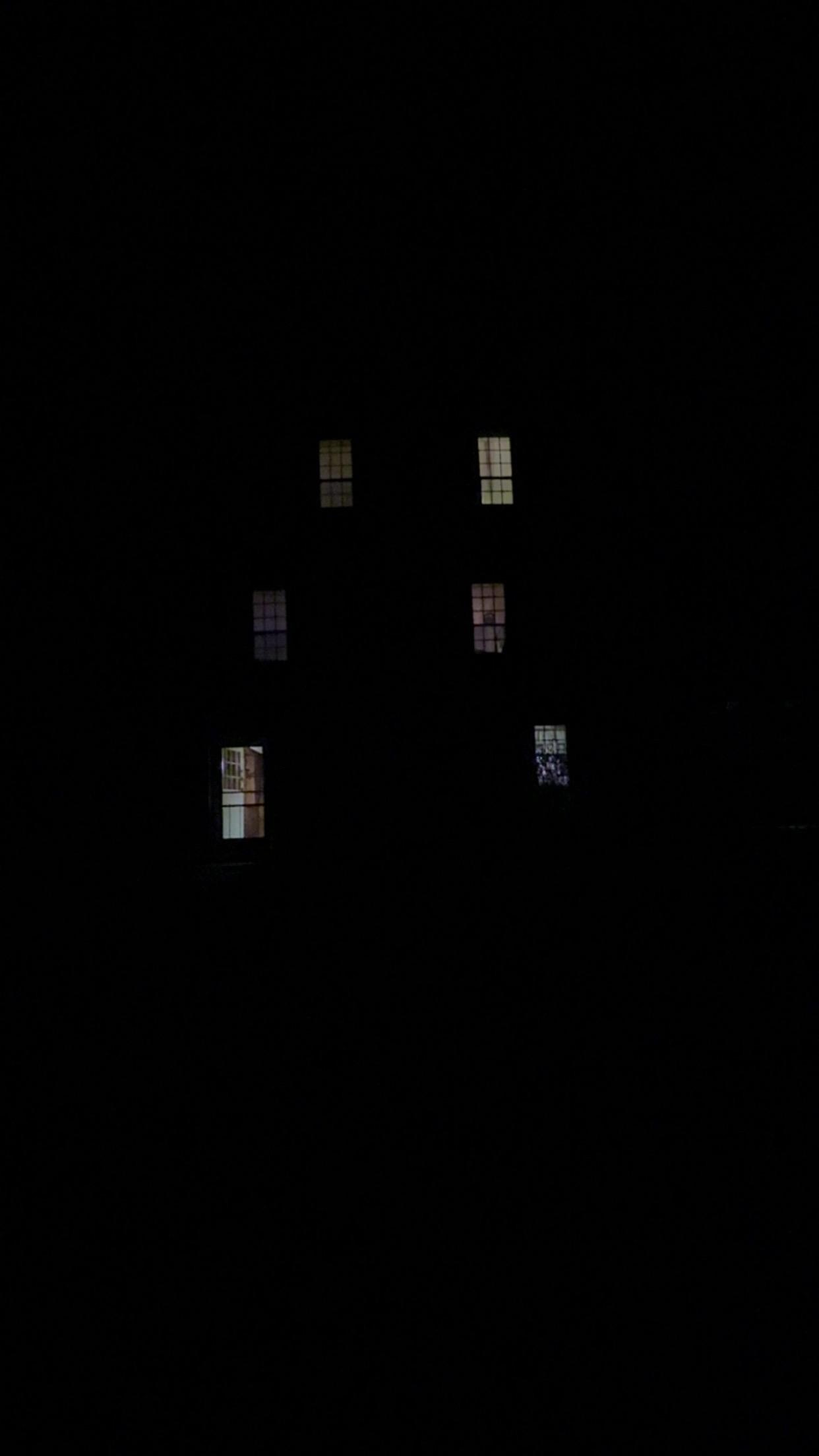 A view of the house at night